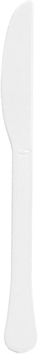 Amscan Heavy Weight Plastic Knives, Frosty White, 50 ct - Case of 12