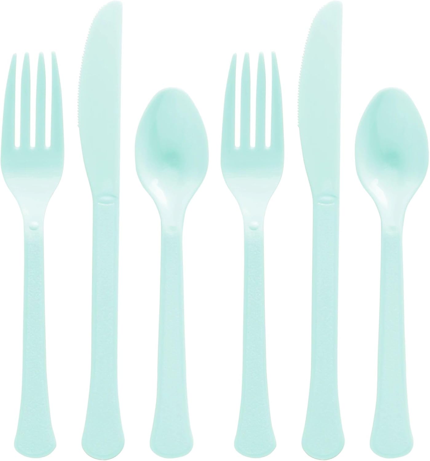 Amscan Heavy Weight Plastic Cutlery Assortment, Robin's Egg Blue, 200 ct - Case of 6