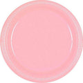 Amscan Plastic Dessert Plates, New Pink, 7", 50 ct - Case of 6