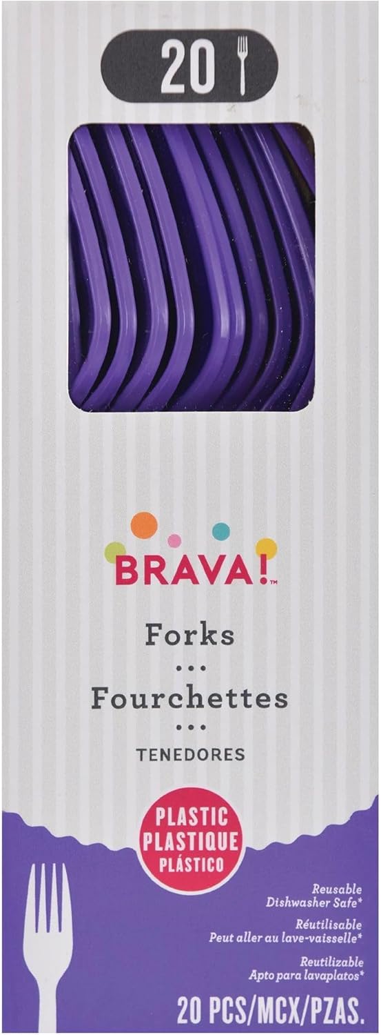 Amscan Heavy Weight Plastic Forks, Lavender, 20 ct - Case of 72
