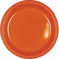Amscan Plastic Dessert Plates, Orange, 7", 50 ct - Case of 6