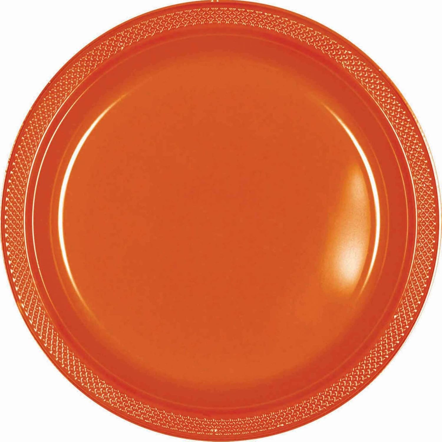Amscan Plastic Dessert Plates, Orange, 7", 50 ct - Case of 6