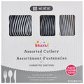 Amscan Heavy Weight Plastic Cutlery Assortment, Silver, 80 ct - Case of 6