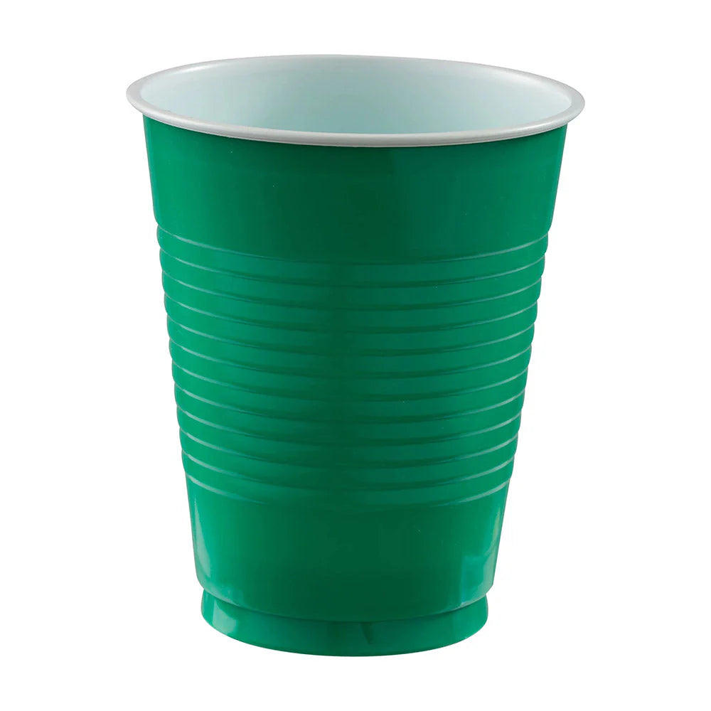 Amscan Plastic Tumblers, Green, 18 oz, 20ct - Case of 10