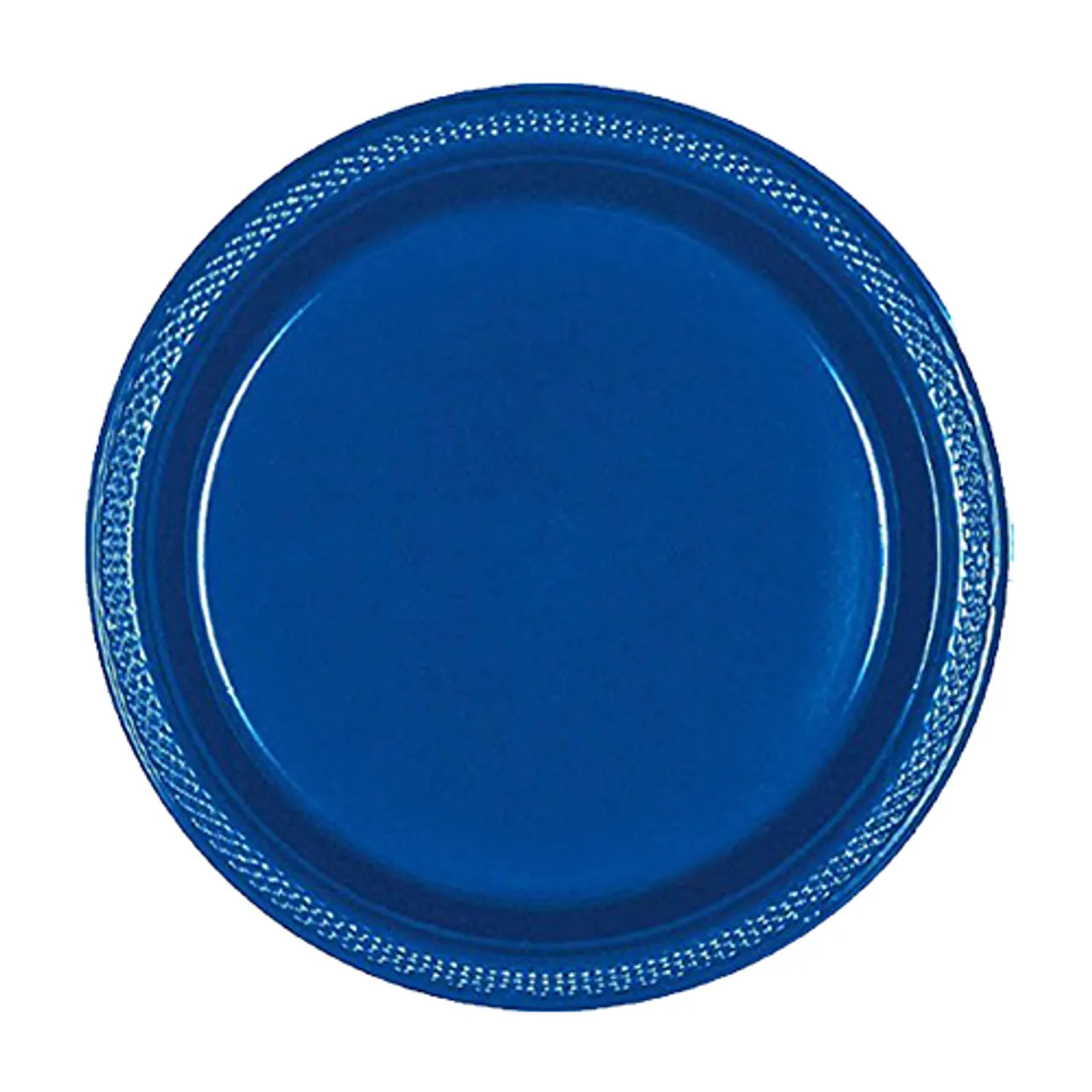 Amscan Plastic Dessert Plates, Bright Royal Blue, 7", 50 ct - Case of 6