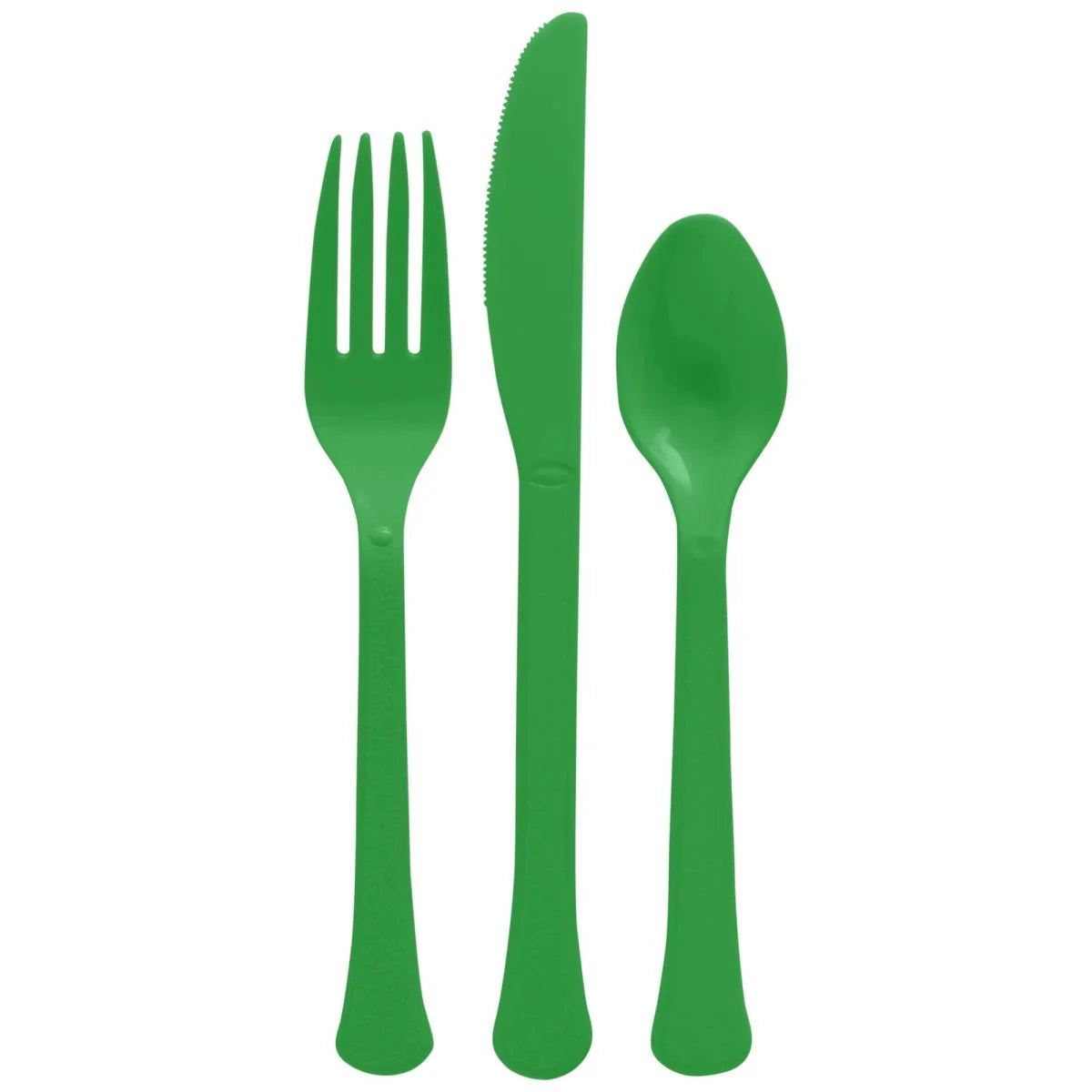 Amscan Heavy Weight Plastic Cutlery Assortment, Festive Green, 24 ct - Case of 72