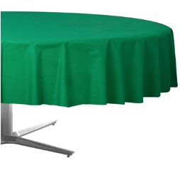 Amscan Plastic Tablecover, Round 84", Green - Case of 72
