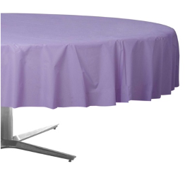 Amscan Plastic Tablecover, Round 84", Lavender - Case of 72