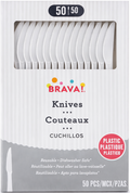 Amscan Heavy Weight Plastic Knives, Frosty White, 50 ct - Case of 12