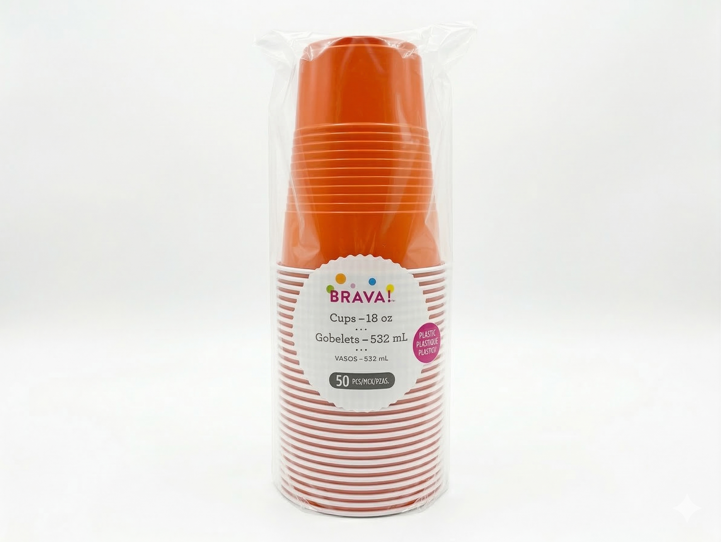 Amscan Plastic Tumblers, Orange, 18 oz, 20ct - Case of 10