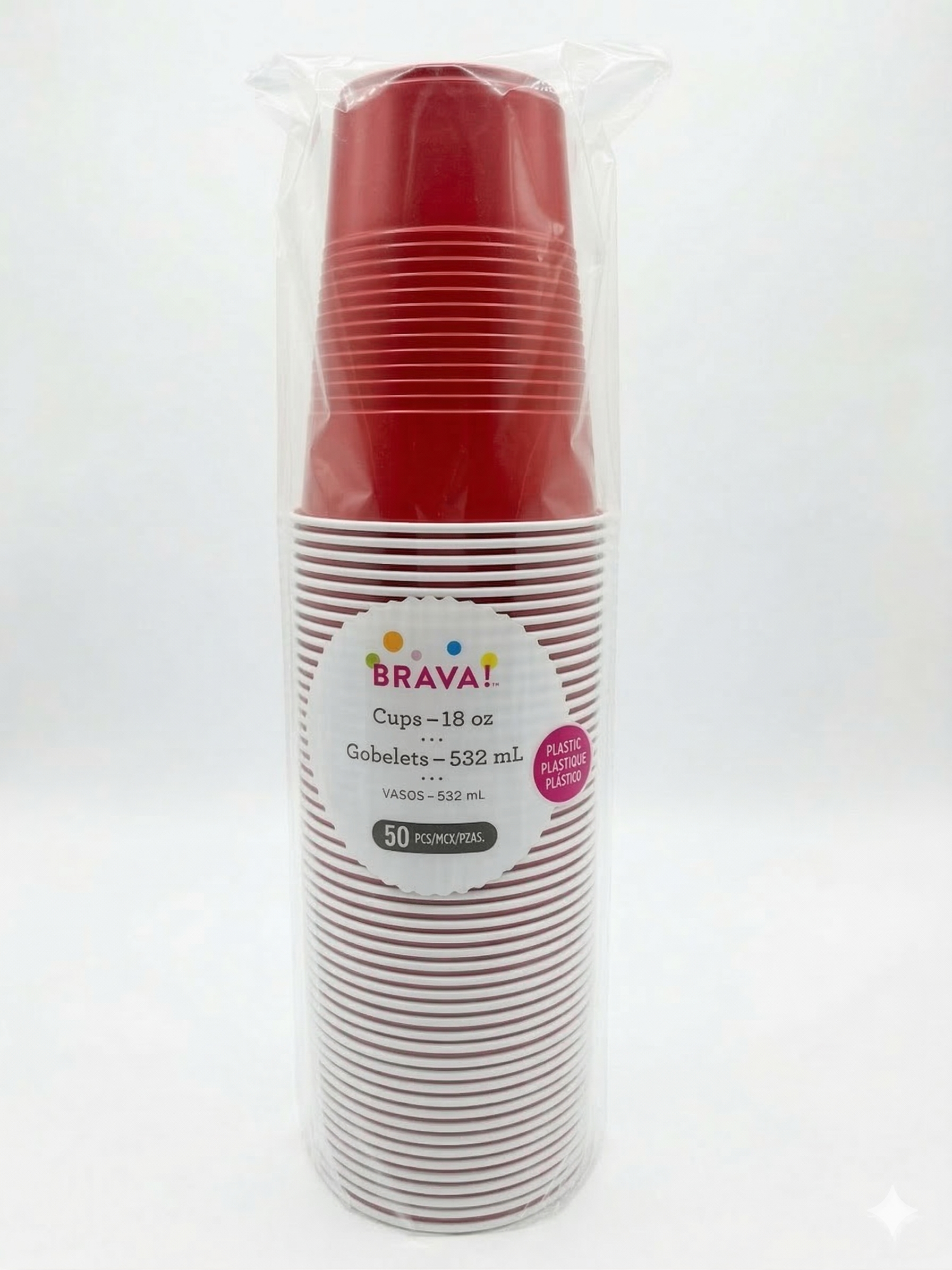 Amscan Plastic Tumblers, Apple Red, 18 oz, 50 ct - Case of 20