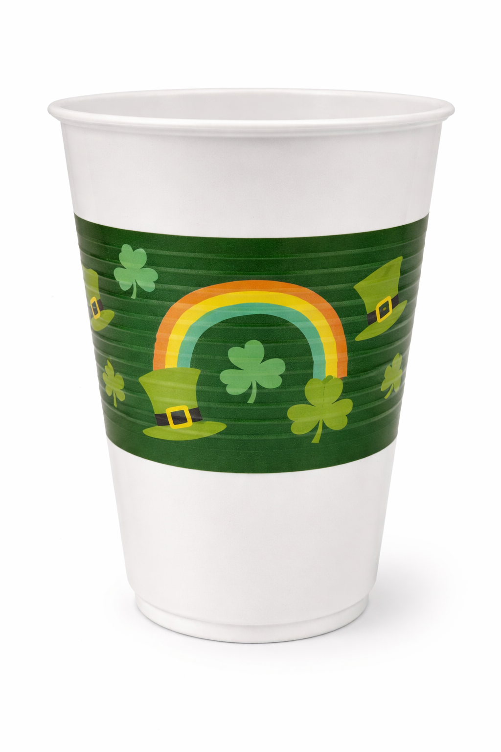 Amscan Happy Shamrock Day Plastic Cups, 18 oz, 25 ct - Case of 36